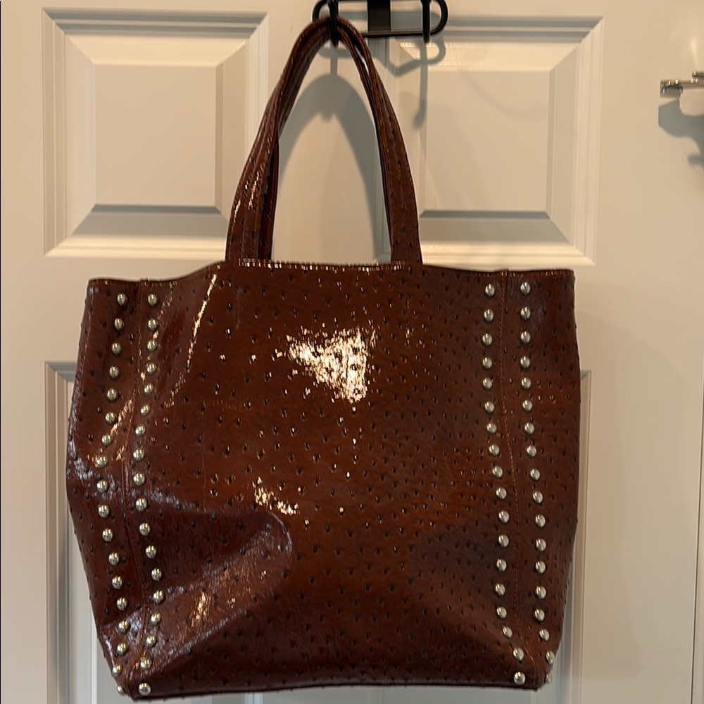 Big Buddha Brown Studded Leather Tote